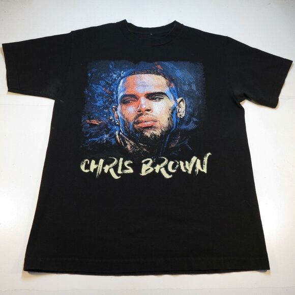 CHRIS BROWN Two Sided Rap Hip Hop CONCERT TOUR TEE T SHIRT Sz Mens S - Picture 2 of 4